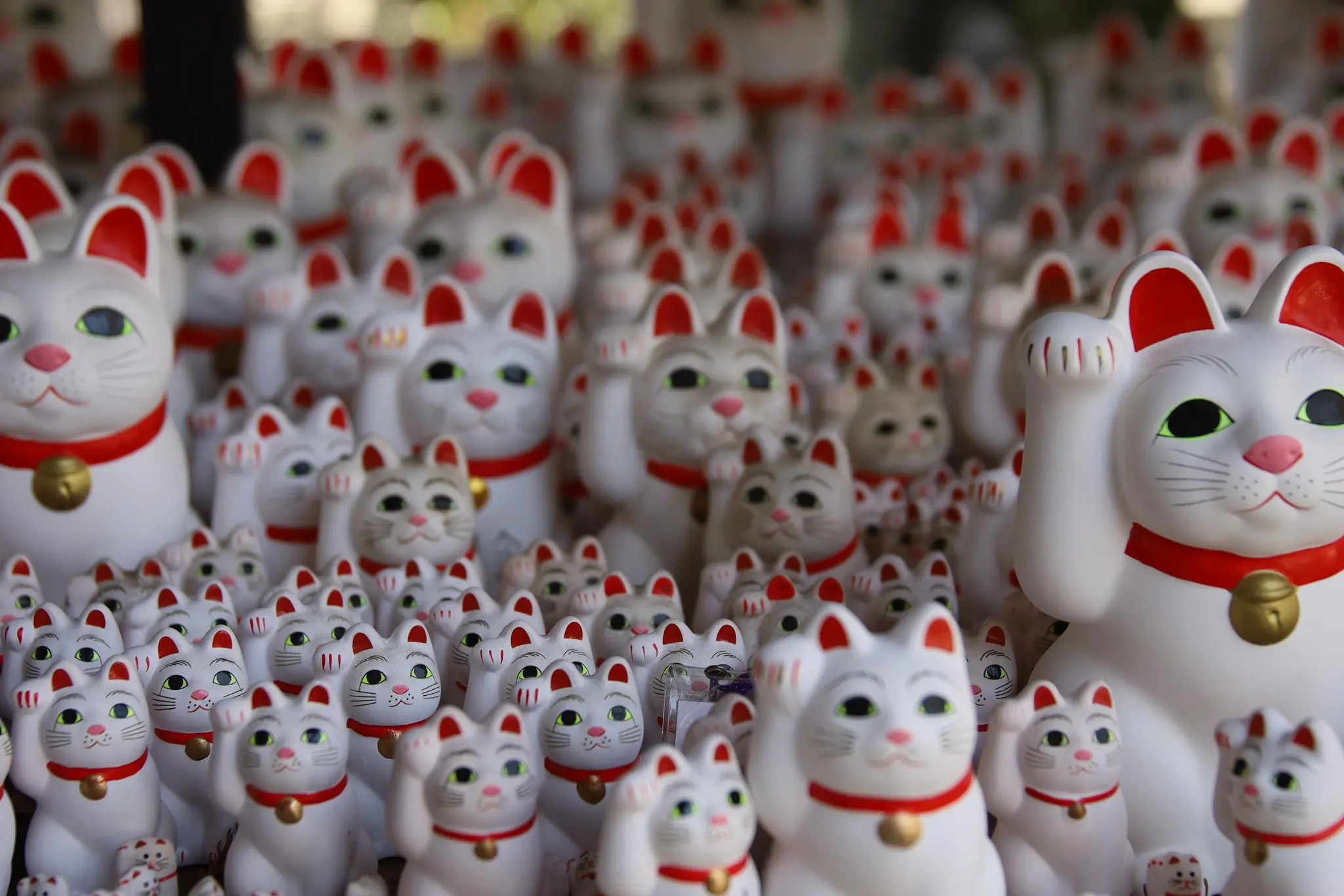 Thousands of Maneki-neko (Lucky Cats) at Gotokuji Temple in Tokyo