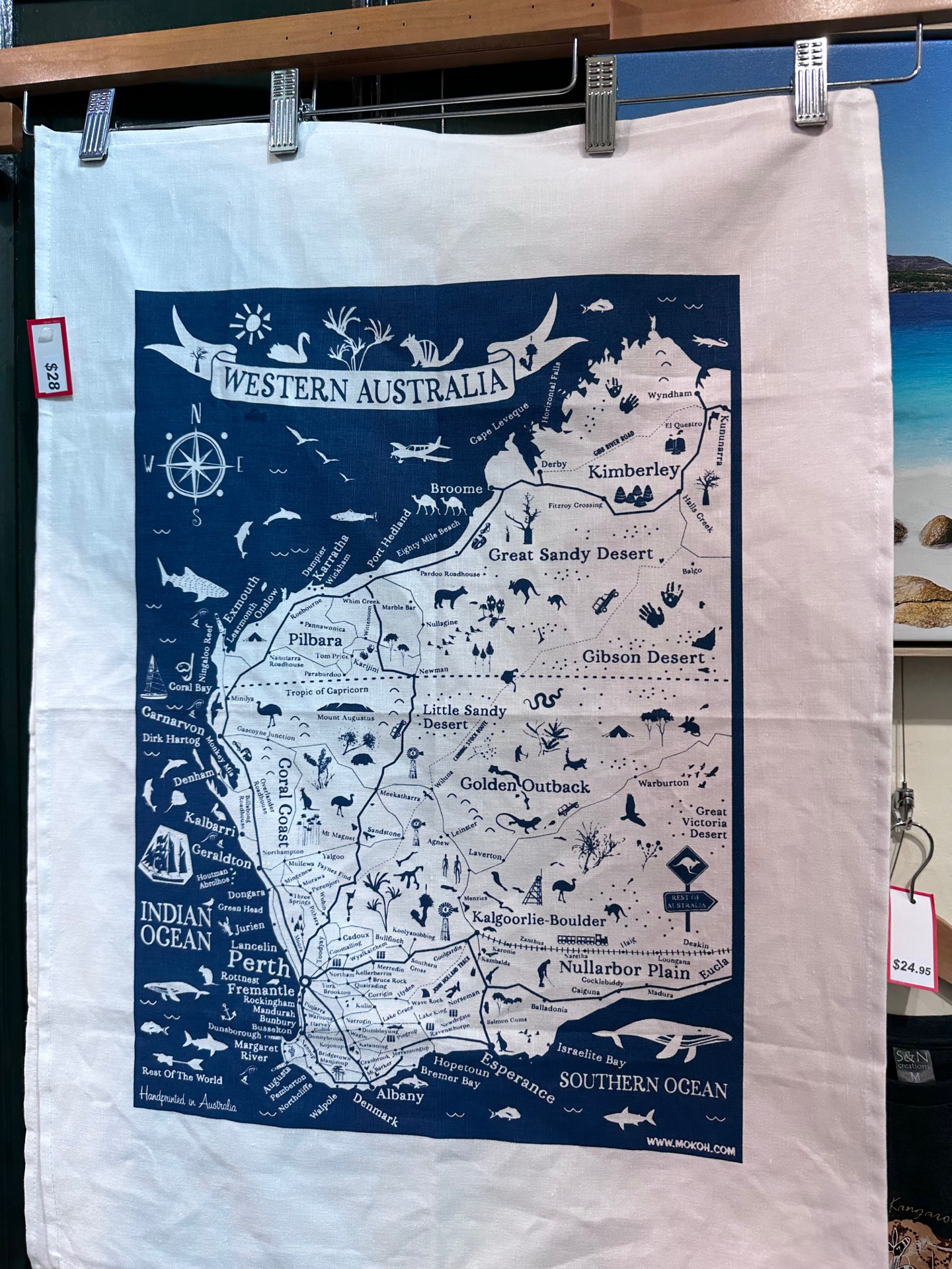 Western Australia Map Tea Towel
