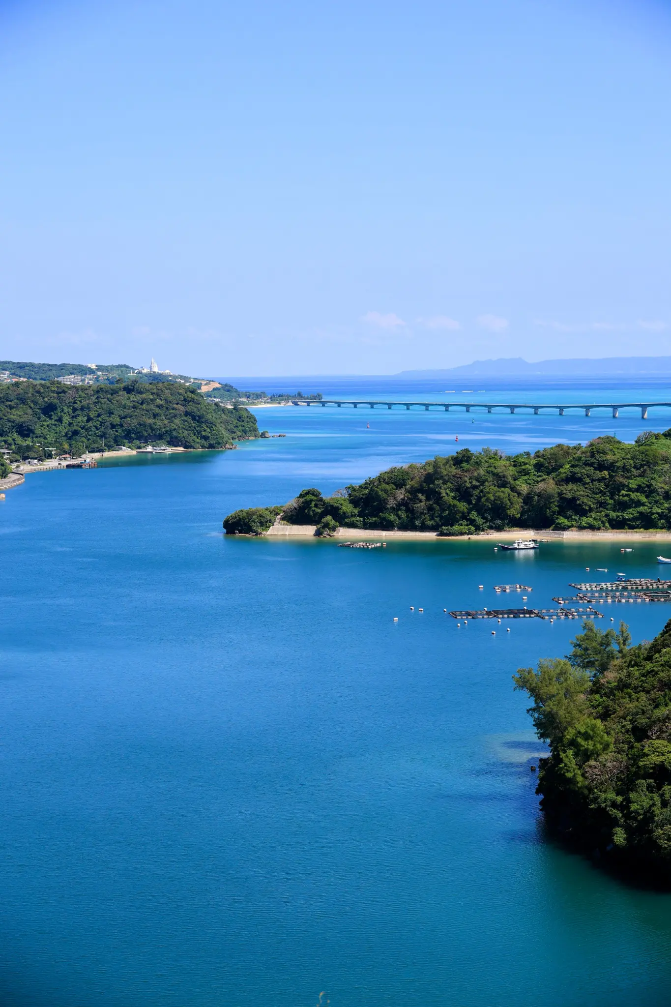 Vertical view of the turquoise ocean
