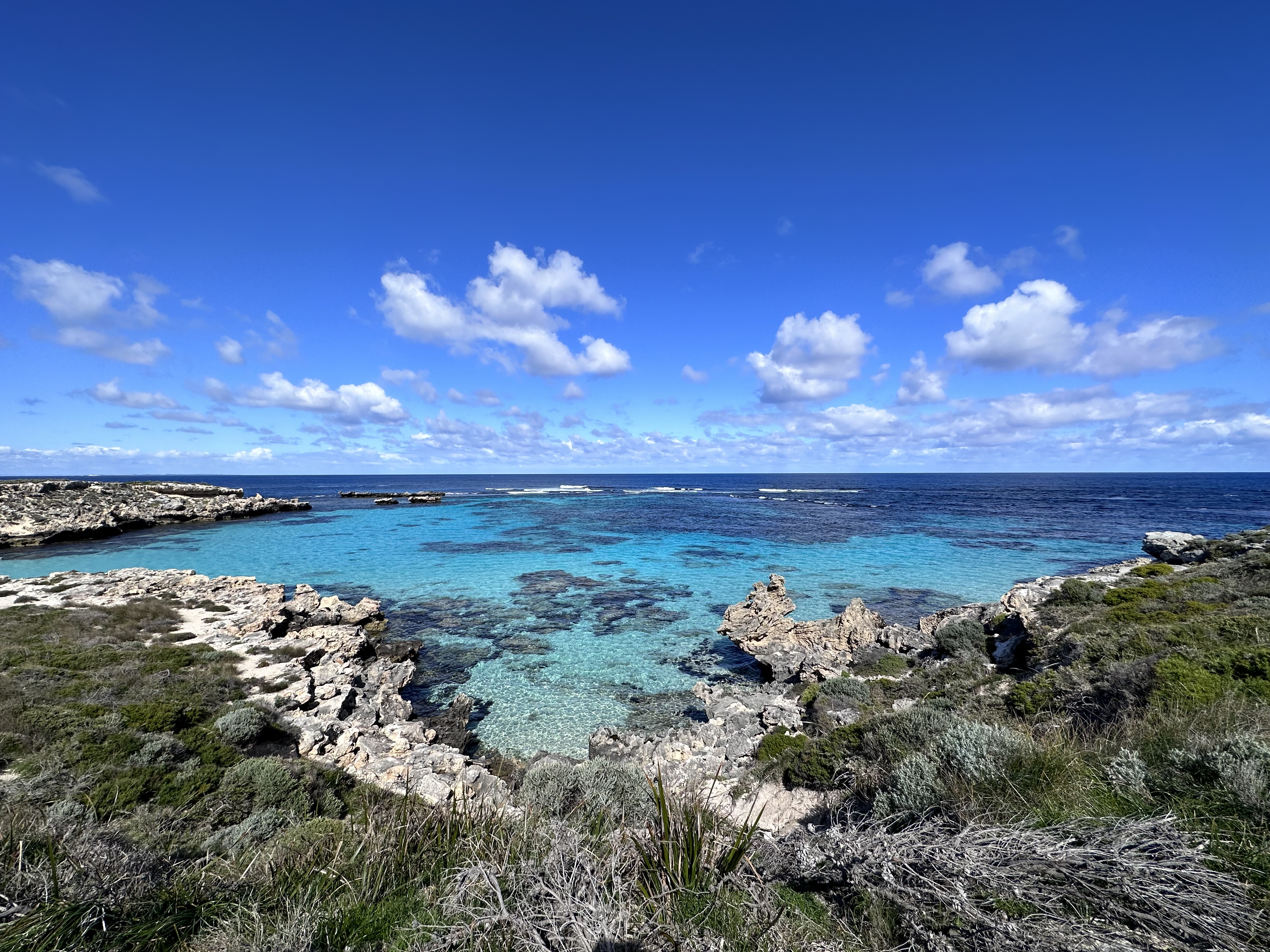 Stunning turquoise water at a Rottnest Island beach